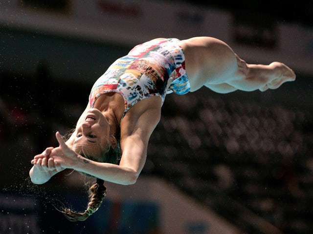 Tania Cagnotto of Italy competes in the Women's 1m Springboard Diving Final on day four of the 16th FINA World Championships at the Aquatics Palace on July 28, 2015