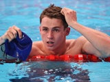 Benjamin Proud of Great Britain reacts after the Men's 50m Freestyle heats on day fourteen of the 16th FINA World Championships at the Kazan Arena on August 7, 2015