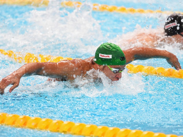 Chad le Clos of South Africa competes in the Men's 100m Butterfly heats on day fourteen of the 16th FINA World Championships at the Kazan Arena on August 7, 2015