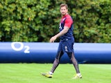 Danny Cipriani has a little stroll during an England training session on August 4, 2015