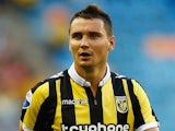 Denys Oliynyk of Vitesse looks on during the UEFA Europa League third qualifying Round 2nd Leg match between Vitesse Arnhem and Southampton FC held at GelreDome on August 6, 2015