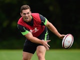 George North in action at a Wales training session on August 4, 2015