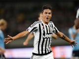 Paulo Dybala of Juventus FC in celebrates a goal during the Italian Super Cup final football match between Juventus and Lazio at Shanghai Stadium on August 8, 2015
