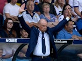Uwe Rosler manager of Leeds United reacts during the Sky Bet Championship match between Leeds United and Burnley at Elland Road on August 8, 2015