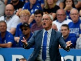 Claudio Ranreri the manager of Leicester City shouts instructions during the Barclays Premier League match between Leicester City and Sunderland at the King Power Stadium on August 8, 2015