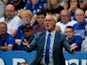 Claudio Ranreri the manager of Leicester City shouts instructions during the Barclays Premier League match between Leicester City and Sunderland at the King Power Stadium on August 8, 2015