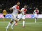 Monaco's Argentinian forward Guido Carillo celebrates the team's second goal during the UEFA Champions League third qualifying round first leg football match between BSC Young Boys and AS Monaco on July 28, 2015