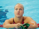 Ruta Meilutyte of Lithuania looks on after competing in the Women's 100m Breaststroke Heats on day ten of the 16th FINA World Championships at the Kazan Arena on August 3, 2015