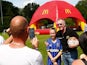 Sir Geoff Hurst at the Surrey FA & McDonald's Community Football Day on August 3, 2015