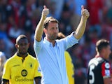 Tim Sherwood Manager of Aston Villa celebrates after his team's 1-0 win in the Barclays Premier League match between A.F.C. Bournemouth and Aston Villa at Vitality Stadium on August 8, 2015