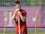 Bayern Munich's Spanish midfielder Xabi Alonso waits ahead the training of the German first division Bundesliga team FC Bayern Munich at the team club area in Munich, southern Germany, on July 7, 2015