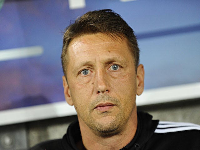 Zoran Barisic, coach of SK Rapid Wien during the UEFA Europa League group stage match between FC Thun and SK Rapid Wien on September 19, 2013