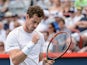 Andy Murray of Great Britain reacts after scoring a point on Gilles Muller of Luxembourg during day four of the Rogers Cup at Uniprix Stadium on August 13, 2015