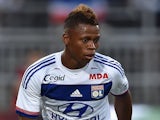 Clinton N'Jie of Olympique Lyonnais in action during the preseason friendly match between Olympique Lyonnais and AC MIlan at Gerland Stadium on July 18, 2015