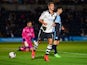 Despair for Wycomber players as Alex Kacaniklic of Fulham (C) celebrates as he scores their first goal during the Capital One Cup first round match between Wycombe Wanderers and Fulham at Adams Park on August 11, 2015