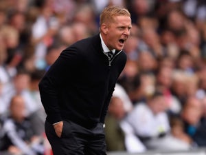 Swansea boss Garry Monk shouts to his team as they take on Newcastle on August 15, 2015
