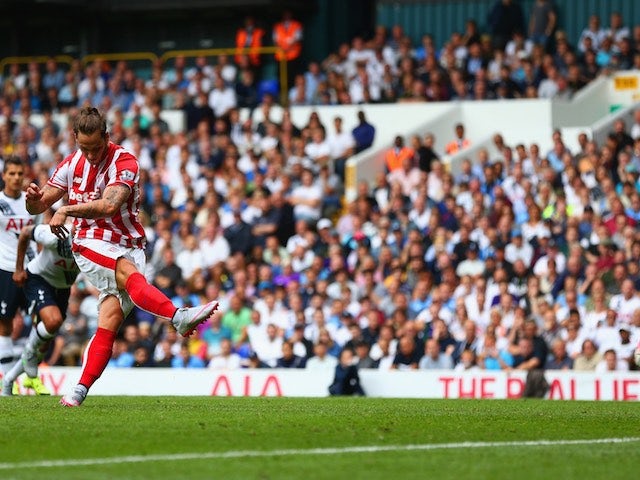 Marko Arnautovic bags Stoke's first against Spurs on August 15, 2015