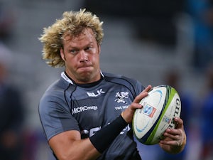 Mouritz Botha of the Cell C Sharks during the Super Rugby match between Cell C Sharks and Melbourne Rebels at Growthpoint Kings Park on May 29, 2015