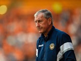 Newport manager Terry Butcher reacts during the Capital One Cup First Round match between Wolverhampton Wanderers and Newport County at Molineux on August 11, 2015