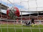 Petr Cech of Arsenal concedes the second goal against West Ham United in the Premier League on August 9, 2015