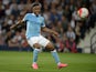 Manchester City's English midfielder Raheem Sterling shoots during the English Premier League football match between West Bromwich Albion and Manchester City at The Hawthorns in West Bromwich, central England, on August 10, 2015