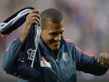 West Bromwich Albion's new record signing Venezuelan Salomon Rondon smiles before the English Premier League football match between West Bromwich Albion and Manchester City at The Hawthorns in West Bromwich, central England, on August 10, 2015