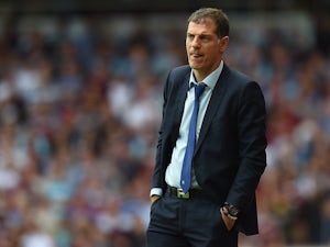West Ham manager Slaven Bilic watches on during the game with Leicester on August 15, 2015