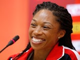  Sprinter Allyson Felix of the United States answers questions during a United States team news conference ahead of the 15th IAAF World Athletics Championships Beijing 2015 at the Beijing National Stadium on August 21, 2015