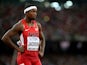 Bershawn Jackson of the United States looks on before competing in the Men's 400 metres hurdles heats during day one of the 15th IAAF World Athletics Championships Beijing 2015 at Beijing National Stadium on August 22, 2015