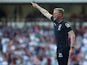 Eddie Howe Manager of Bournemouth gestures during the Barclays Premier League match between West Ham United and A.F.C. Bournemouth at the Boleyn Ground on August 22, 2015