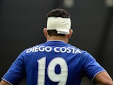 Chelsea's Diego Costa sports a bandaged head during the game with Man City on August 16, 2015
