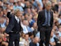 Manuel Pellegrini and Jose Mourinho on the touchline as Man City take on Chelsea on August 16, 2015