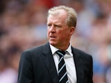 Steve McClaren manager of Newcastle United looks on during the Barclays Premier League match between Manchester United and Newcastle United at Old Trafford on August 22, 2015