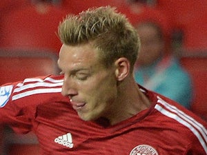 Denmark's Nicolai Brock-Madsen during the final tournament in the EURO U21 2015, group A, football match between Germany and Denmark on June 20, 2015