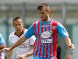 Norbert Gyomber of Catania during the Serie A match between Calcio Catania and AS Roma at Stadio Angelo Massimino on May 4, 2014