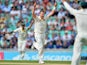 Australia's Peter Siddle celebrates taking the final wicket of England's Moeen Ali as Australia wrap up the game on the fourth day of the fifth Ashes cricket test match between England and Australia at The Oval cricket ground in London, on August 23, 2015