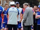 Roy 'Royston' Hodgson pays the England cricket team a visit on August 18, 2015
