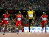 Usain Bolt of Jamaica wins gold in the Men's 100 metres final during day two of the 15th IAAF World Athletics Championships Beijing 2015 at Beijing National Stadium on August 23, 2015
