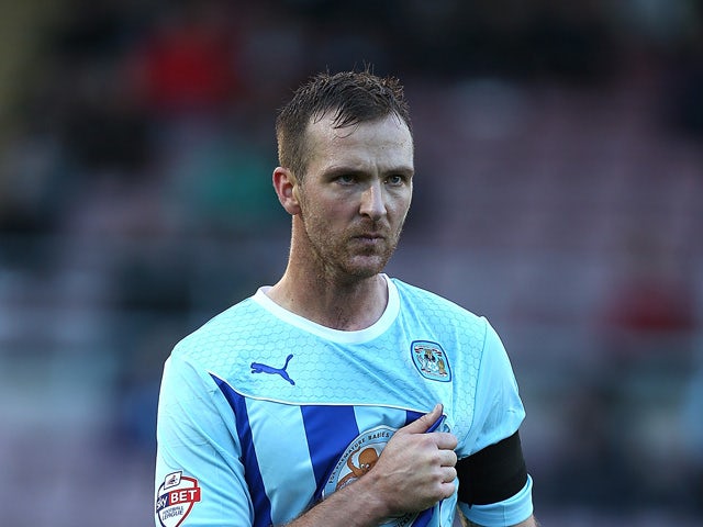 Andrew Webster of Coventry City in action during the Sky Bet League One match between Coventry City and Sheffield United at Sixfields Stadium on October 13, 2013