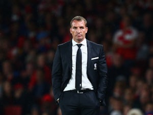 Liverpool manager Brendan Rodgers watches on as his side take on Arsenal on August 24, 2015
