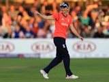 Charlotte Edwards of England during the first Natwest T20 match of the Women's Ashes Series between England Women and Australia Women at The Essex County Ground on August 26, 2015