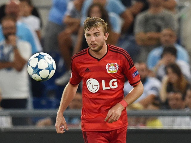 Christoph Kramer of Bayer Leverkusen in action during the UEFA Champions League qualifying round play off first leg match between SS Lazio and Bayer Leverkusen at Olimpico Stadium on August 18, 2015