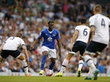Everton's Belgian striker Romelu Lukaku in action during the English Premier League football match between Tottenham Hotspur and Everton at White Hart Lane in north London on August 29, 2015