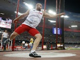 Poland's Piotr Malachowski competes in the final of the men's discus throw athletics event at the 2015 IAAF World Championships at the 'Bird's Nest' National Stadium in Beijing on August 29, 2015