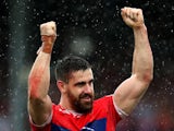 Tyrone McCarthy of Hull KR celebrates at full-time following the Ladbrokes Challenge Cup Semi-Final match between Warrington Wolves and Hull KR at the Headingley Carnegie Stadium on August 1, 2015