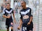 Bordeaux's French-born Tunisian midfielder Wahbi Khazri celebrates after scoring a goal during the French Ligue 1 football match between Bordeaux (FCGB) and Nantes on August 30, 2015