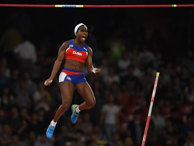 Cuba's Yarisley Silva competes in the final of the women's pole vault athletics event at the 2015 IAAF World Championships at the 'Bird's Nest' National Stadium in Beijing on August 26, 2015