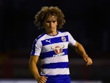 Aaron Kuhl of Reading in action during a Pre Season Friendly between Crawley Town and Reading at Checkatrade.com Stadium on July 27, 2015