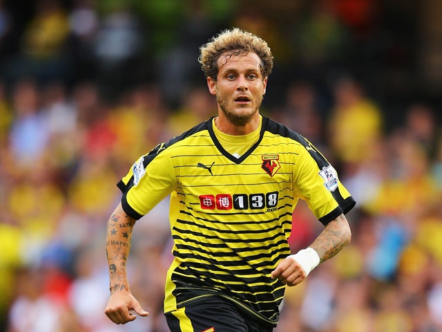 Alessandro Diamanti of Watford in action during the Barclays Premier League match between Watford and Southampton at Vicarage Road on August 23, 2015
