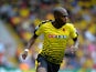 Allan Nyom of Watford during the Barclays Premier League match between Watford and West Bromwich Albion at Vicarage Road on August 15, 2015